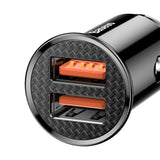 Incarcator Baseus Car Circular (CCALL-YD01), Dual USB 5A Super Fast Charging, QC 3.0, Negru