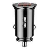 Incarcator Baseus Car Circular (CCALL-YD01), Dual USB 5A Super Fast Charging, QC 3.0, Negru