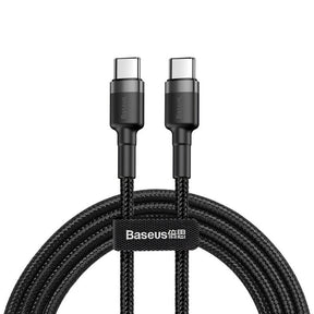Cablu Baseus Cafule (CATKLF-GG1), Type-C to Type-C 480Mbps, PD2.0, 60W, 3A, 1m, Negru