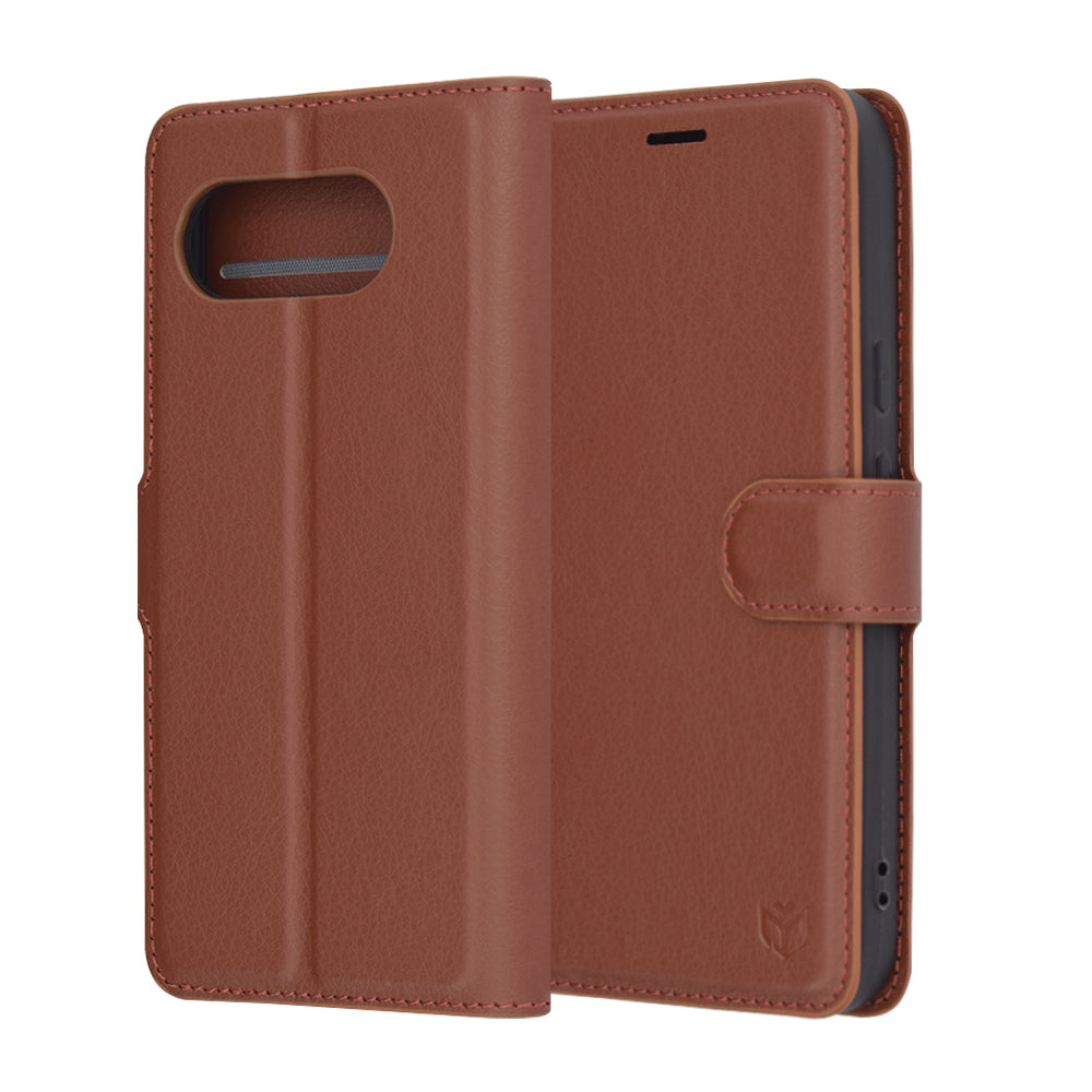 Husa de protectie Techsuit Leather Folio compatibil cu Google Pixel 9a, Maro