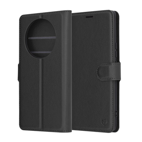 Techsuit Leather Folio fekete tok Honor Magic7 Lite és Honor X9c telefonhoz