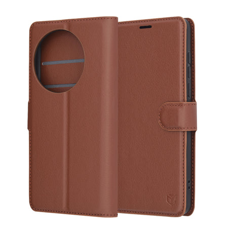 Husa de protectie Techsuit Leather Folio compatibil cu OnePlus 13, Maro