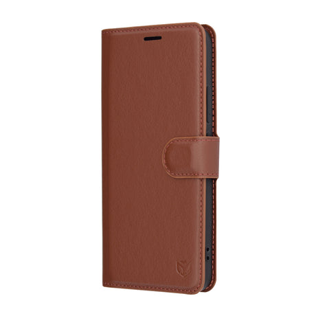 Husa de protectie Techsuit Leather Folio compatibil cu Xiaomi 15, Maro