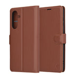 Husa de protectie Techsuit Leather Folio compatibil cu Samsung Galaxy A36 5G, Maro