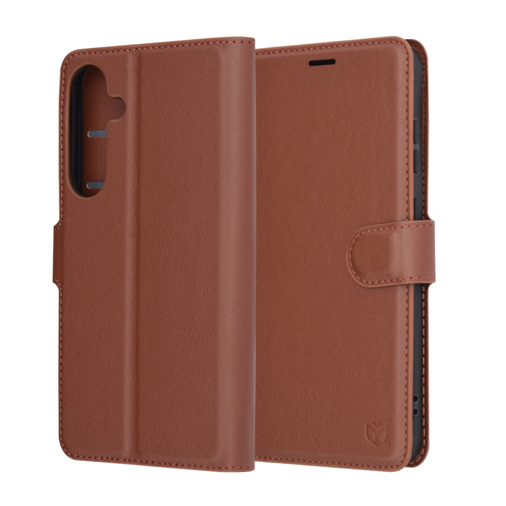 Husa de protectie Techsuit Leather Folio compatibil cu Samsung Galaxy S25 Plus, Maro