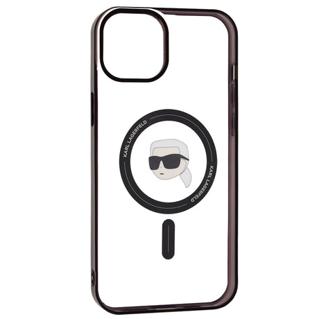 Husa de protectie Karl Lagerfeld IML MagSafe (KLHMP15MHKHNOTK) compatibil cu iPhone 15 Plus, Transparent Karl`S Head