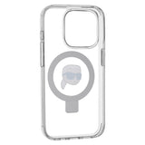 Husa de protectie Karl Lagerfeld Hardcase Ring Stand MagSafe (KLHMP15LHMRSKHH) compatibil cu iPhone 15 Pro, Alb Karl Head