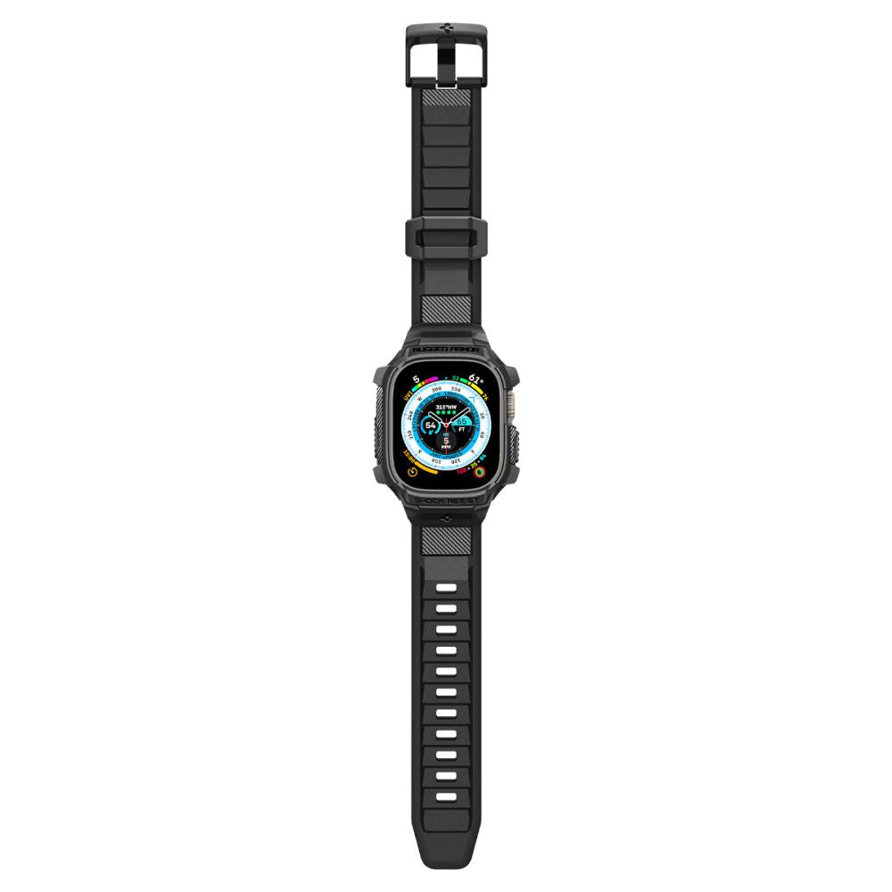 Accesoriu smartwatch Spigen Rugged Armor Pro (ACS05460) compatibil cu Apple Watch Ultra / Ultra 2, Negru
