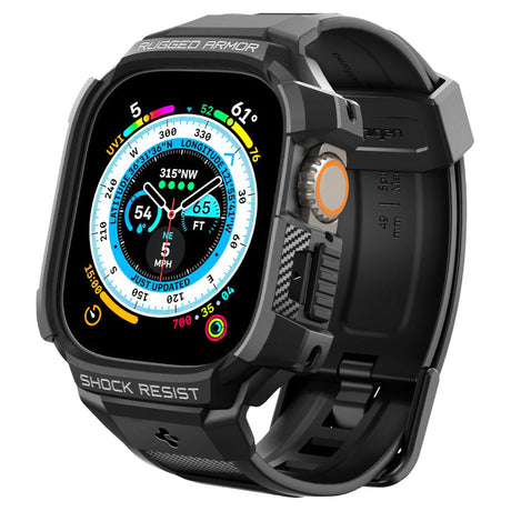 Accesoriu smartwatch Spigen Rugged Armor Pro (ACS05460) compatibil cu Apple Watch Ultra / Ultra 2, Negru