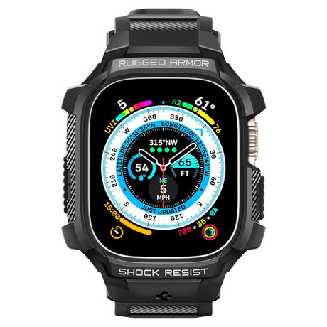 Accesoriu smartwatch Spigen Rugged Armor Pro (ACS05460) compatibil cu Apple Watch Ultra / Ultra 2, Negru