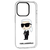 Husa de protectie Karl Lagerfeld Hardcase Transparent (KLHCP14LHNIKTCT) compatibil cu iPhone 14 Pro, Ikonik Karl Lagerfeld