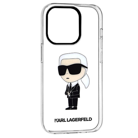 Husa de protectie Karl Lagerfeld Hardcase Transparent (KLHCP14LHNIKTCT) compatibil cu iPhone 14 Pro, Ikonik Karl Lagerfeld