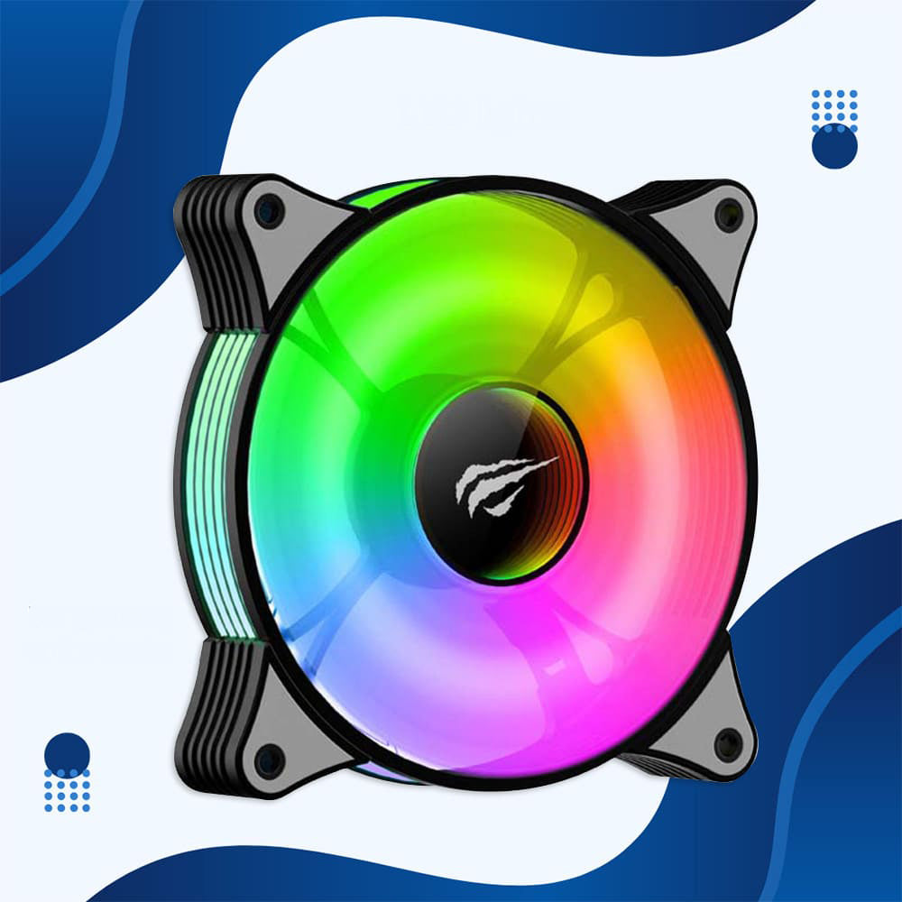 Accesoriu gaming Havit Cooler Fan (F2095), for PC, 600~1800RPM, 38dB, 1.44W, LED Lights, Negru