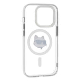 Husa de protectie Karl Lagerfeld IML MagSafe (KLHMP14LHLSCHH) compatibil cu iPhone 14 Pro, Alb Metal Choupette`S Head