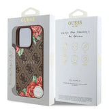 Guess Hardcase 4G Flower Print MagSafe barna tok iPhone 16 Pro Max készülékhez