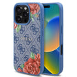 Husa de protectie Guess Hardcase 4G Flower Print MagSafe (GUHMP16LP4ROPEMCB) compatibil cu iPhone 16 Pro, Albastru