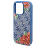 Husa de protectie Guess Hardcase 4G Flower Print MagSafe (GUHMP16LP4ROPEMCB) compatibil cu iPhone 16 Pro, Albastru