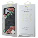 Husa de protectie Guess Hardcase 4G Flower Print MagSafe (GUHMP16SP4ROPEMCK) compatibil cu iPhone 16, Negru