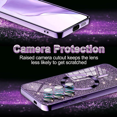 Husa de protectie Techsuit Luxury Glitter MagSafe compatibil cu Samsung Galaxy S25, Verde