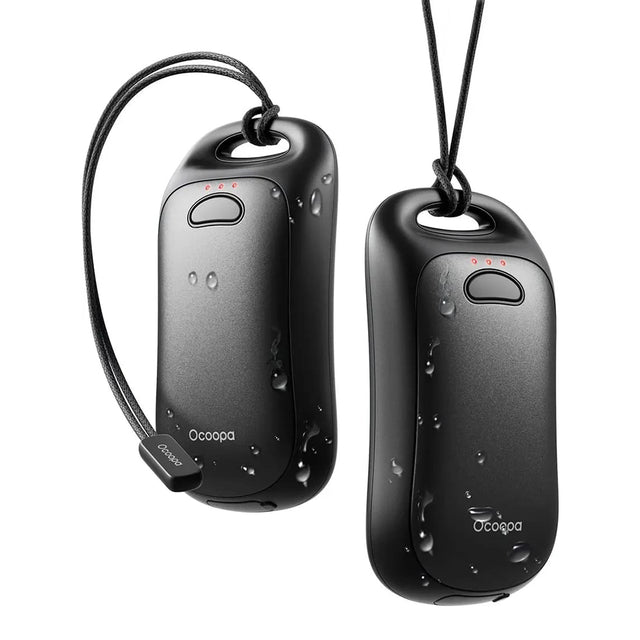 Ocoopa Hand Warmer UT4 Urban (UT3061-BK), USB-C, IP45, Adjustable Heat, Magnetic, with Strap, 2x 3000mAh, Negru