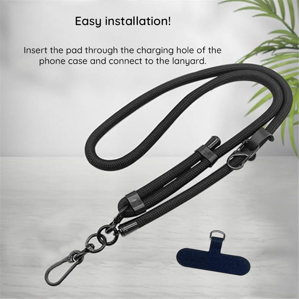 Suport Techsuit Rope Crossbody Strap (RCS1-72), for Phones, Carabiner, Nylon Braided, Durable, Adjustable, Coffee Bean