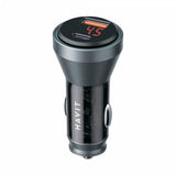 Incarcator Havit Car (CC2017), Type-C, USB, 45W, 3A, Visible Internal Structural Design, Negru / Blue