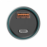 Incarcator Havit Car (CC2017), Type-C, USB, 45W, 3A, Visible Internal Structural Design, Negru / Blue