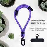 Suport Techsuit Rope Wrist Strap (RWS1-50-62), for Phones, Carabiner, Nylon Braided, Durable, Adjustable, Universal, Sunset Blaze