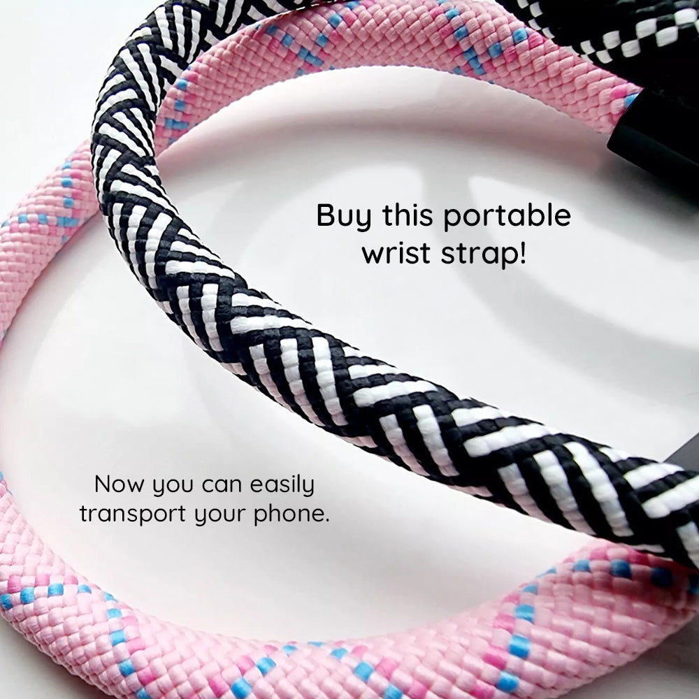 Suport Techsuit Rope Wrist Strap (RWS2-07), for Phones, with Keychain Cord, Nylon Braided, Durable, Universal, Bleumarin Night