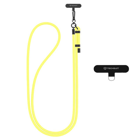 Suport Techsuit Rope Crossbody Strap (RCS1-31), for Phones, Carabiner, Nylon Braided, Durable, Adjustable, Bright Limoncello