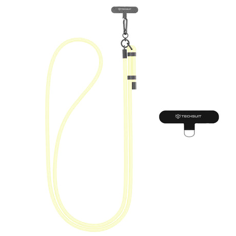 Suport Techsuit Rope Crossbody Strap (RCS1-56), for Phones, Carabiner, Nylon Braided, Durable, Adjustable, Vanilla Cream
