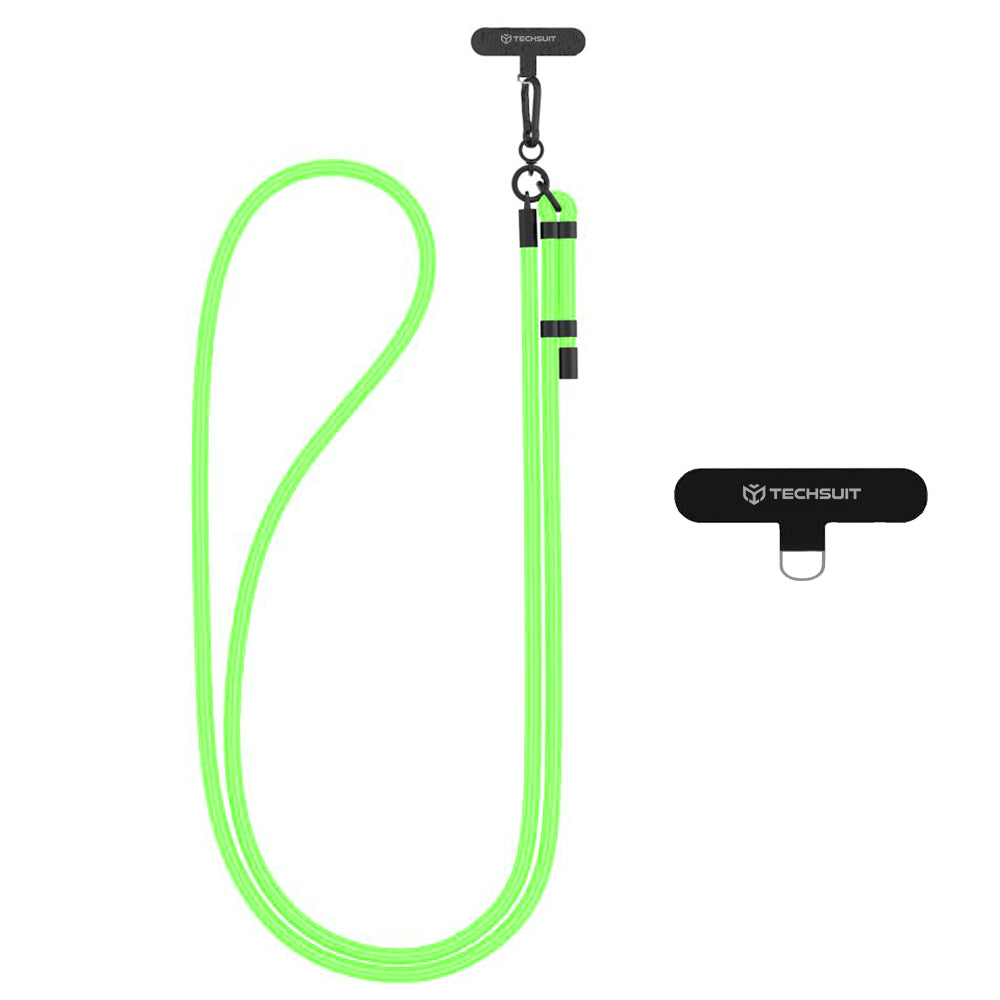 Suport Techsuit Rope Crossbody Strap (RCS1-44), for Phones, Carabiner, Nylon Braided, Durable, Adjustable, Lime Blossom