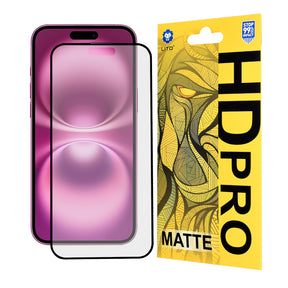 Folie de protectie Lito HD Pro Matte compatibil cu iPhone 16 Plus, Negru