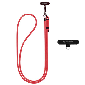 Suport Techsuit Rope Crossbody Strap (RCS1-33), for Phones, Carabiner, Nylon Braided, Durable, Adjustable, Rosu Velvet