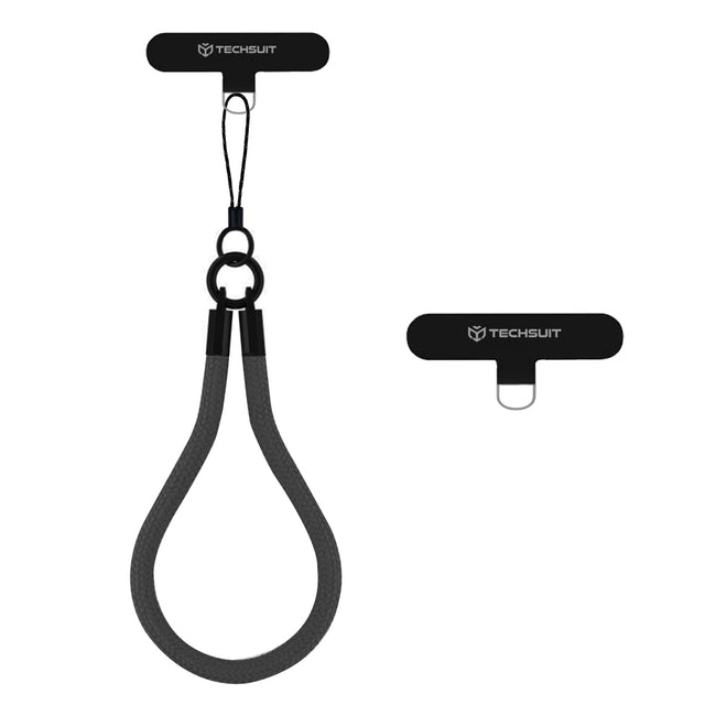 Suport Techsuit Rope Wrist Strap (RWS2-07), for Phones, with Keychain Cord, Nylon Braided, Durable, Universal, Bleumarin Night