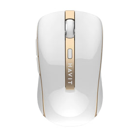 Tastatura/Mouse Havit Wireless Mouse (MS951GT), 2.4GHz, 1000/1200/1600 DPI, AA Battery, Alb / Golden