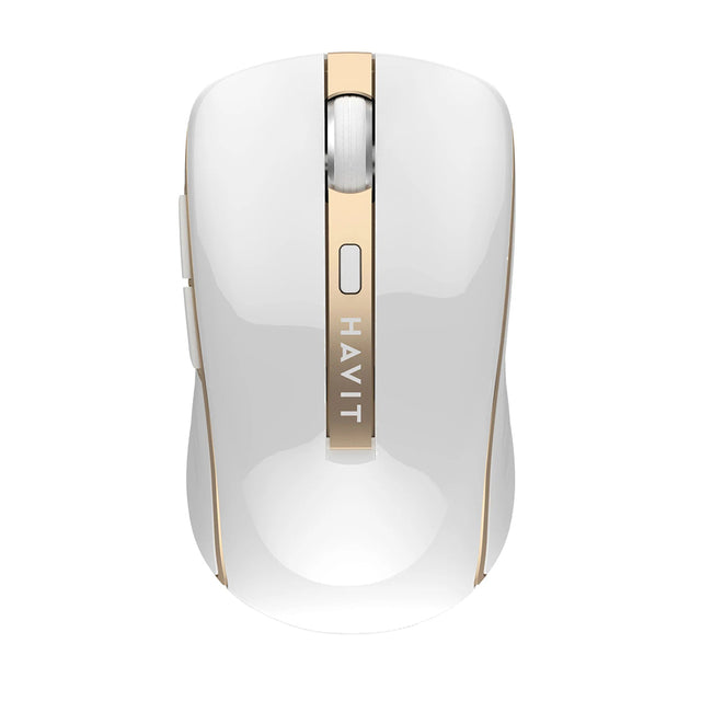 Tastatura/Mouse Havit Wireless Mouse (MS951GT), 2.4GHz, 1000/1200/1600 DPI, AA Battery, Alb / Golden