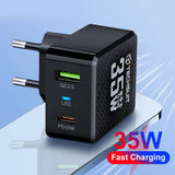 Incarcator Techsuit Premium Tiny Series (CHPD173), GaN, USB, Type-C, Fast Charge, PD35W, Alb