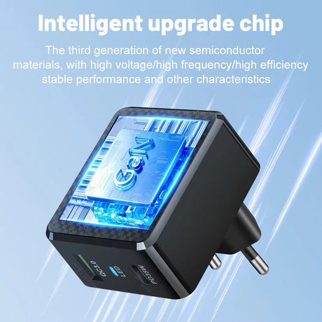 Incarcator Techsuit Premium Tiny Series (CHPD173), GaN, USB, Type-C, Fast Charge, PD35W, Negru