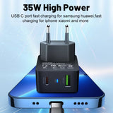 Incarcator Techsuit Premium Tiny Series (CHPD173), GaN, USB, Type-C, Fast Charge, PD35W, Negru