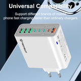 Incarcator Techsuit (CHPD224), 4 x USB, 4 X Type-C, Fast Charging, 65W, Negru