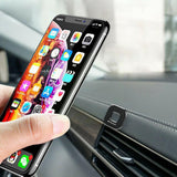 Suport Techsuit Phone Tiny Series (HOLD210), Dashboard Magnetic Grip, Multipurpose Use, Quadrilateral, 2 Metal Plates, Negru