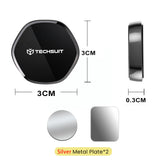 Suport Techsuit Phone Tiny Series (HOLD210-C), Dashboard Magnetic Grip, Multipurpose Use, Hexagonal, 2 Metal Plates, Negru