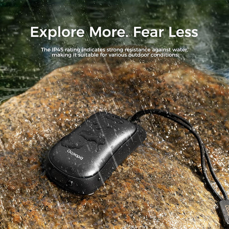 Ocoopa Hand Warmer UT4 Urban (UT3061-BK), USB-C, IP45, Adjustable Heat, Magnetic, with Strap, 2x 3000mAh, Negru
