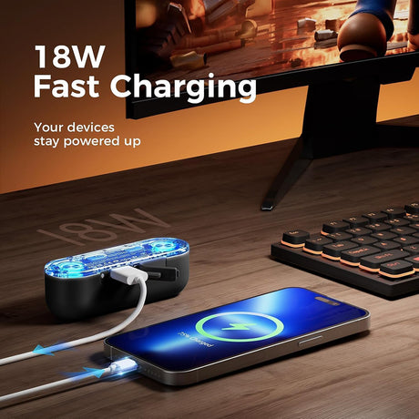 Ocoopa Hand Warmer UT2s GamerPRO (UT4103-BK), Type-C, with Power Bank, RGB Lights, Magnetic, MagTwins, 2x 5000mAh, Negru