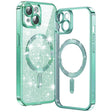 Husa de protectie Techsuit Luxury Glitter MagSafe compatibil cu iPhone 15 Plus, Verde Deschis