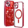 Husa de protectie Techsuit Luxury Glitter MagSafe compatibil cu iPhone 15 Plus, Rosu