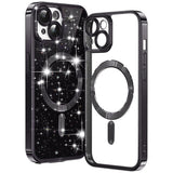 TechSuit Husa de protectie Techsuit Luxury Glitter MagSafe compatibil cu iPhone 15 Plus, Negru