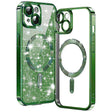 Husa de protectie Techsuit Luxury Glitter MagSafe compatibil cu iPhone 14 Plus, Deep Green