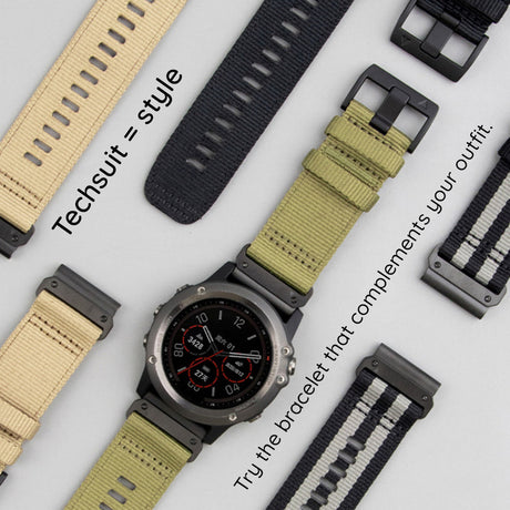 Curea smartwatch Techsuit Watchband QuickFit 20mm (W070) compatibil cu Instinct 2S/2S Solar/Approach S70 42mm/fenix 7S Pro Sapphire Solar, Portocaliu Blossom